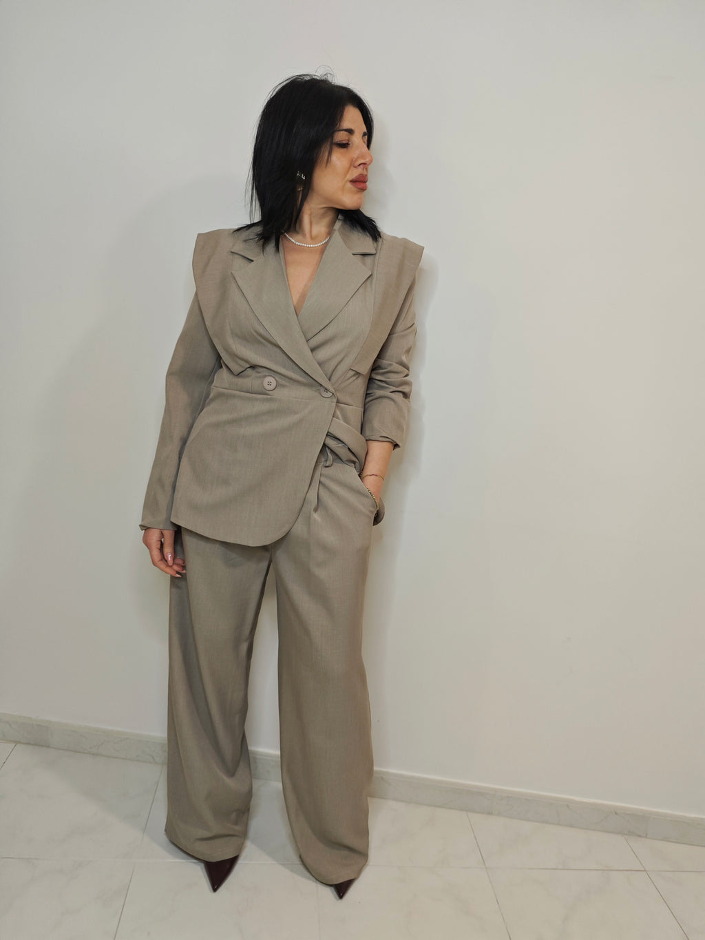 TAILLEUR BB COORDINATO BEIGE TORTORA
