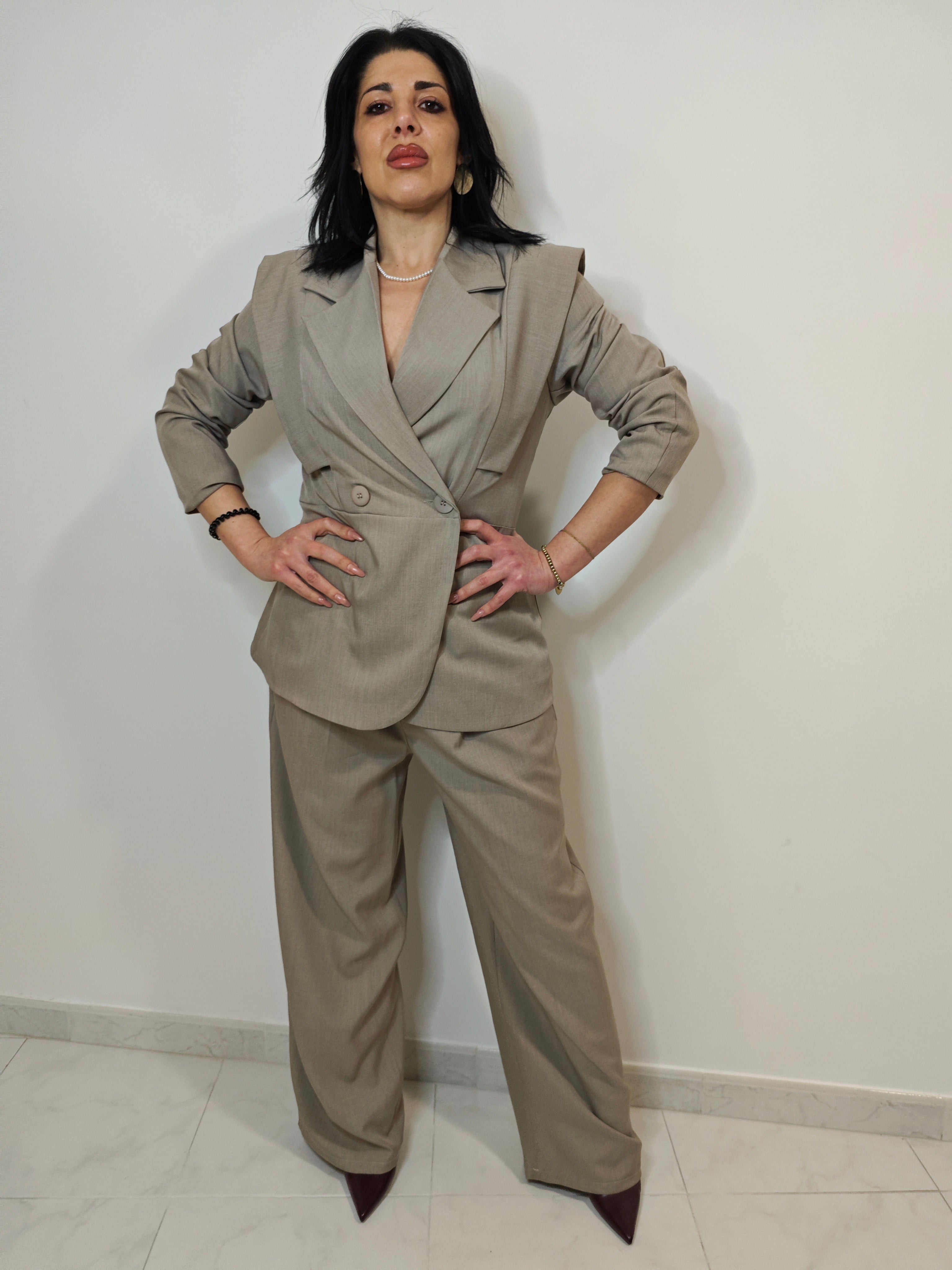 TAILLEUR BB COORDINATO BEIGE TORTORA