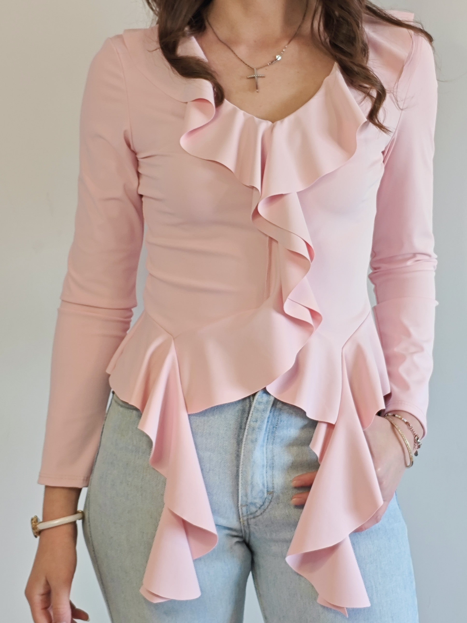 MAGLIA A BALZE ROSA PESCA
