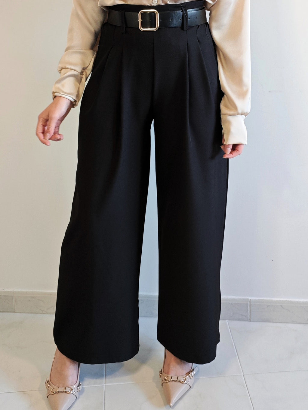 PANTALONI A PALAZZO ELEGANCE NERO