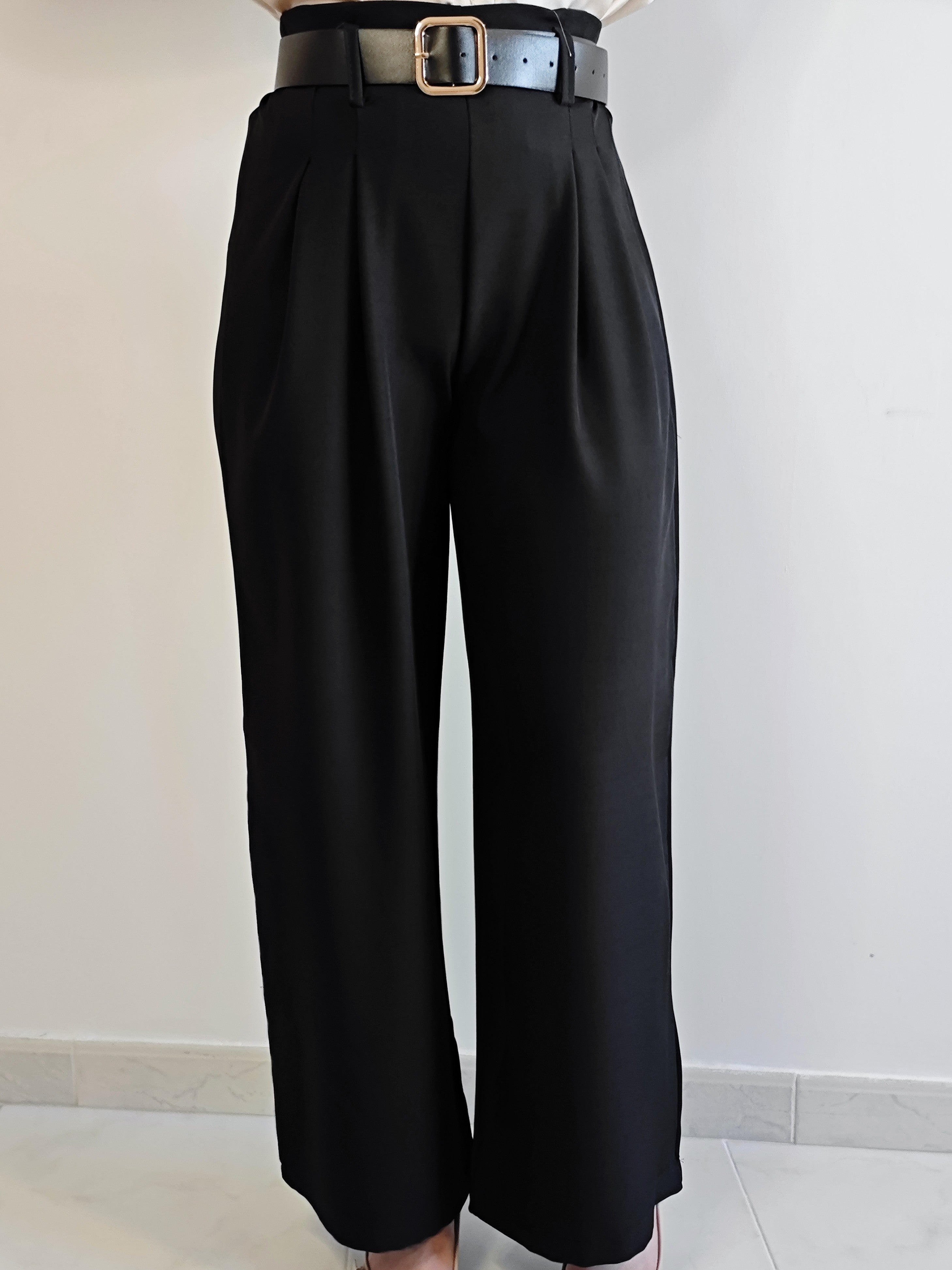 PANTALONI A PALAZZO ELEGANCE NERO