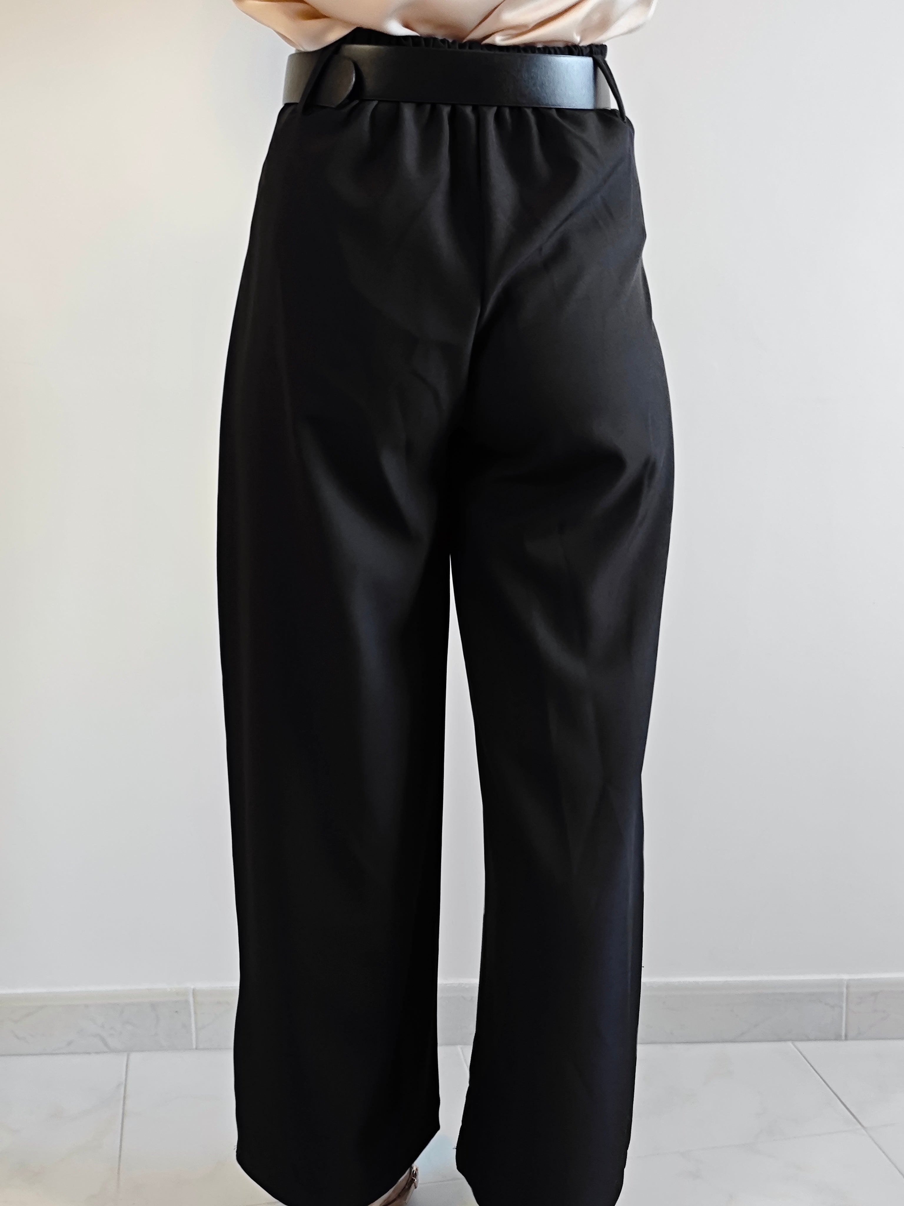 PANTALONI A PALAZZO ELEGANCE NERO