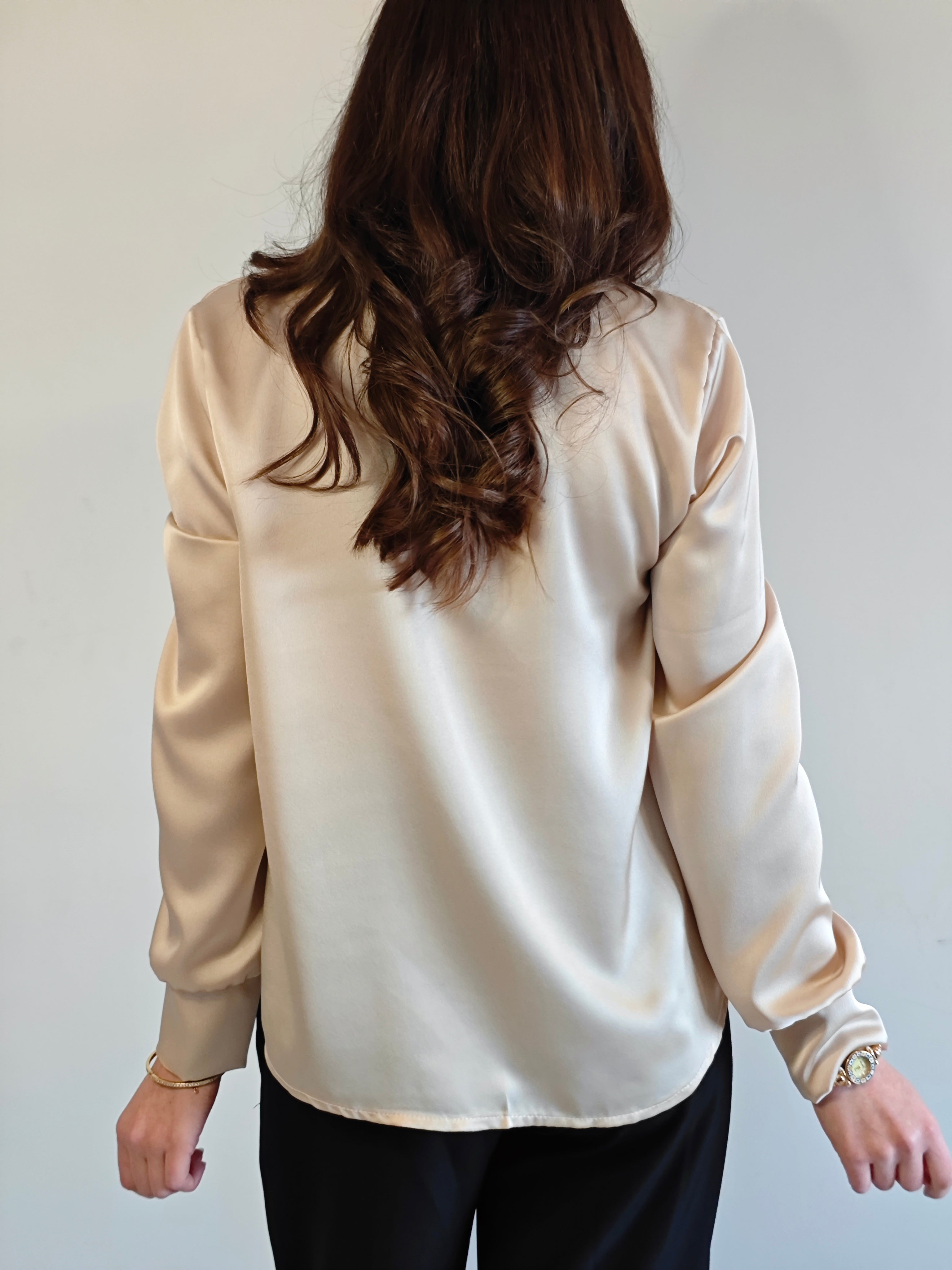 CAMICIA BEIGE EFFETTO RASO