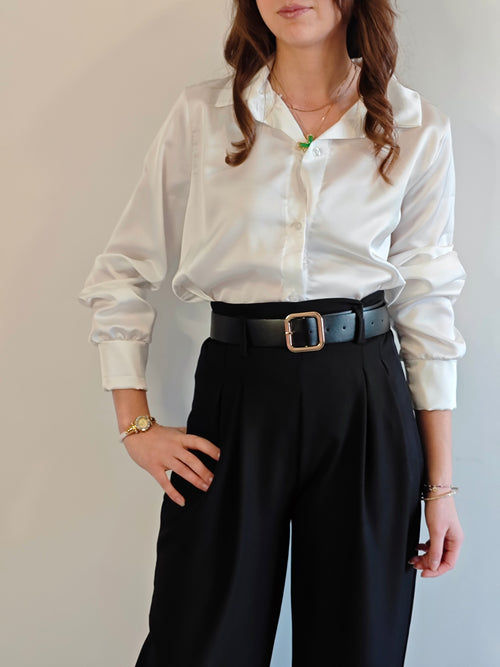 CAMICIA BIANCA EFFETTO RASO