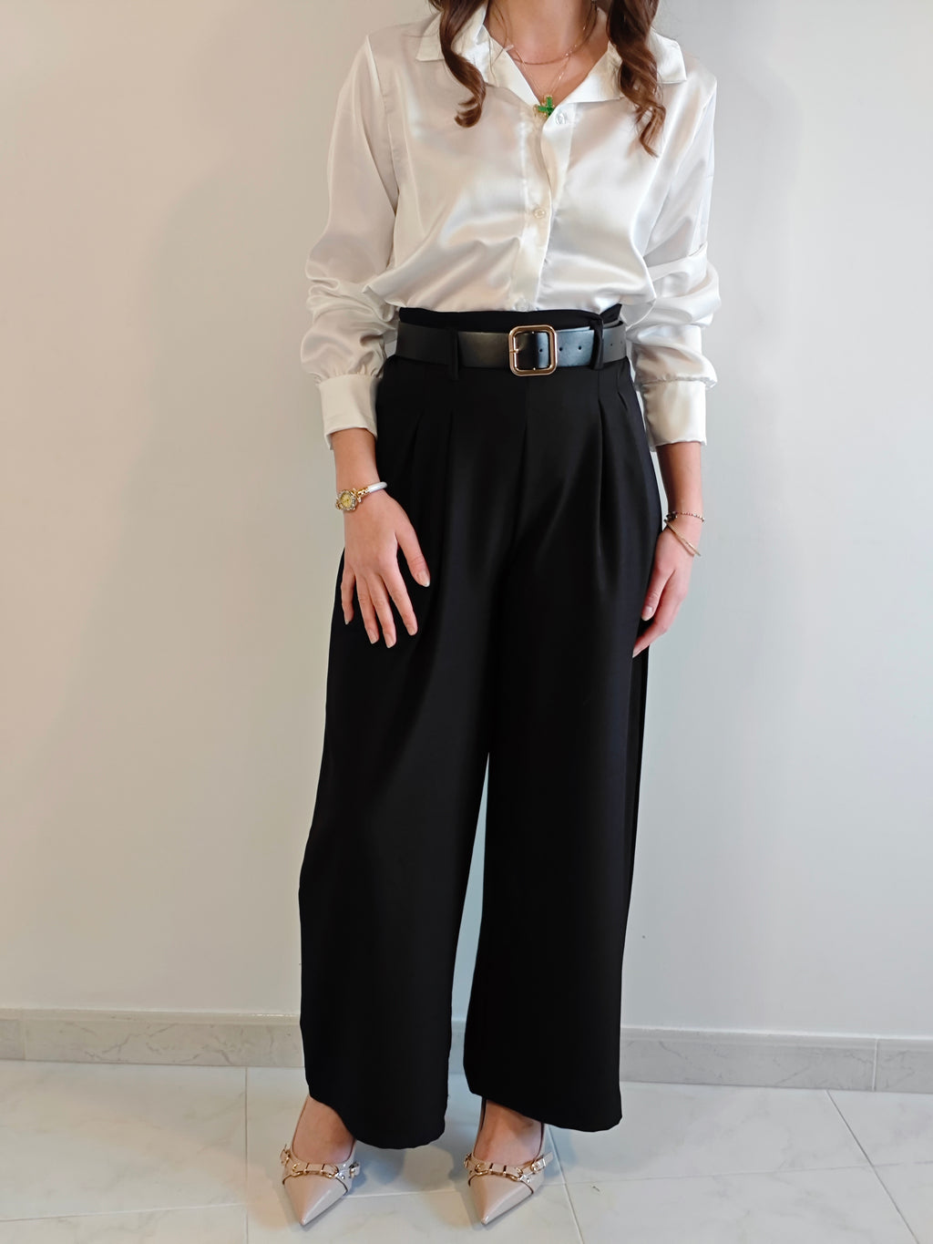 CAMICIA BIANCA EFFETTO RASO