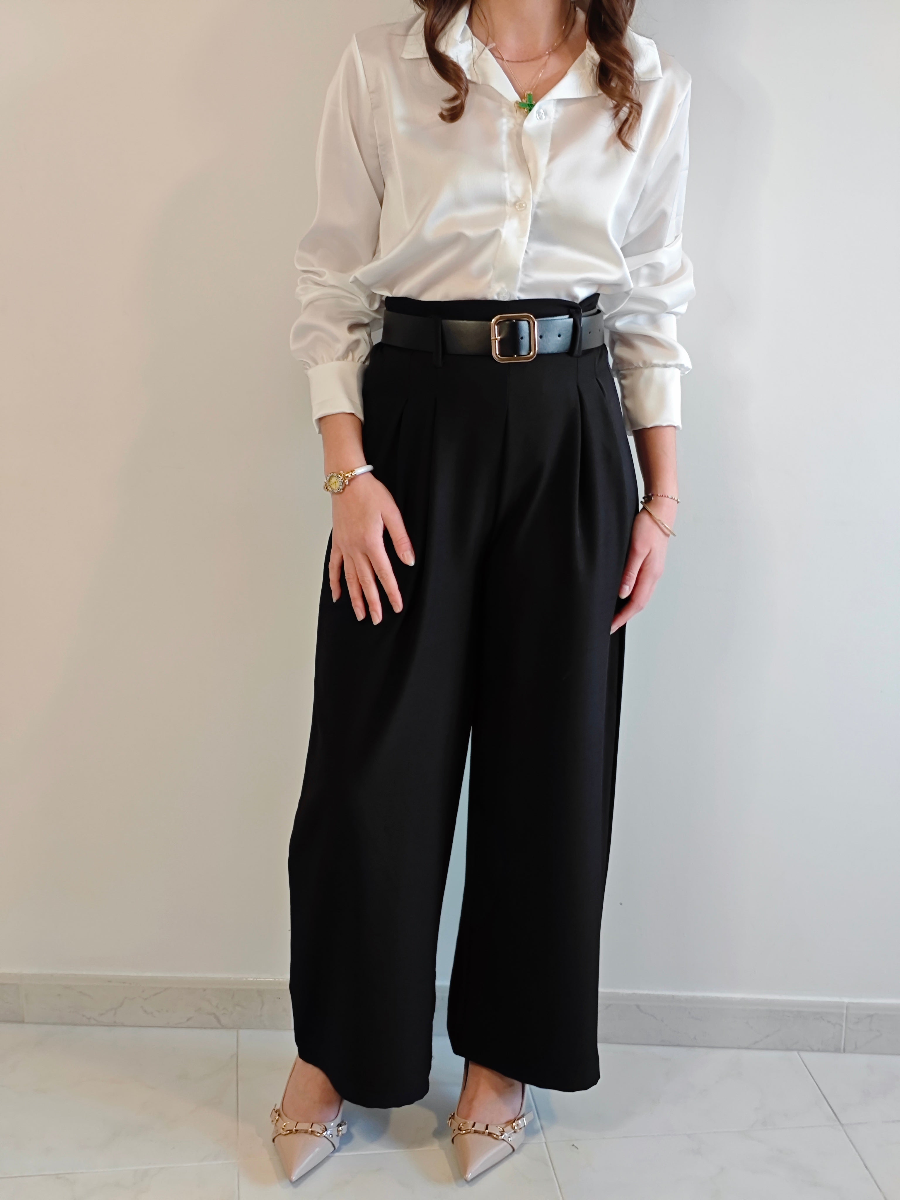 CAMICIA BIANCA EFFETTO RASO