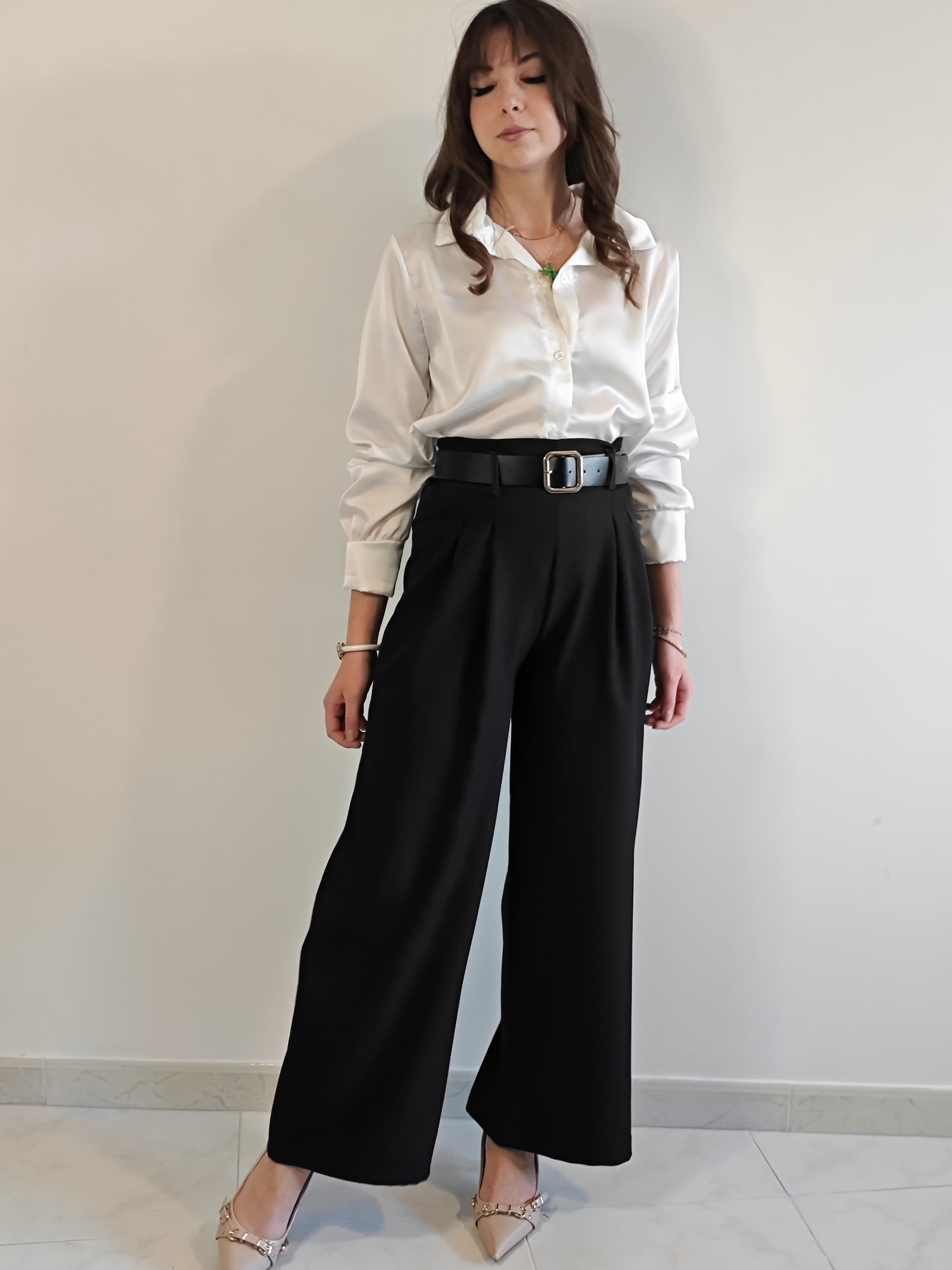 CAMICIA BIANCA EFFETTO RASO