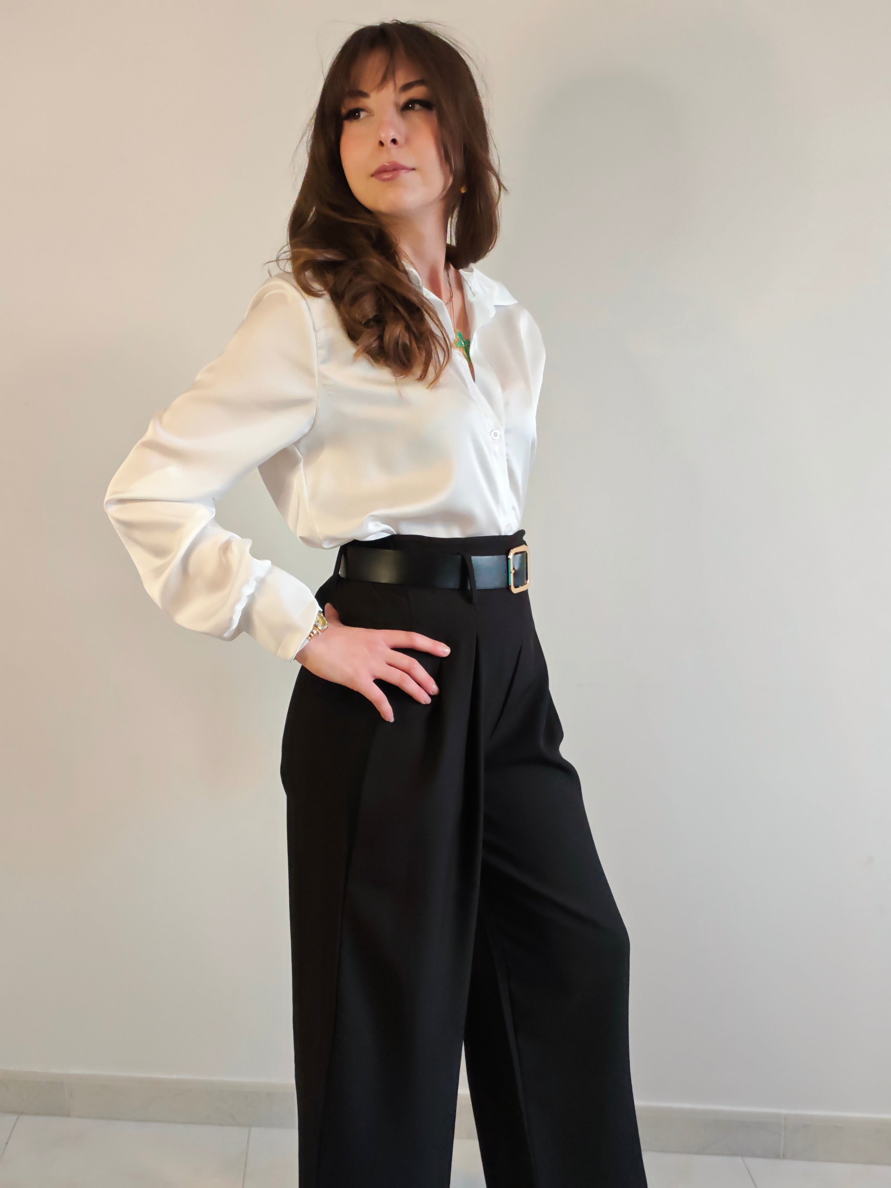 CAMICIA BIANCA EFFETTO RASO