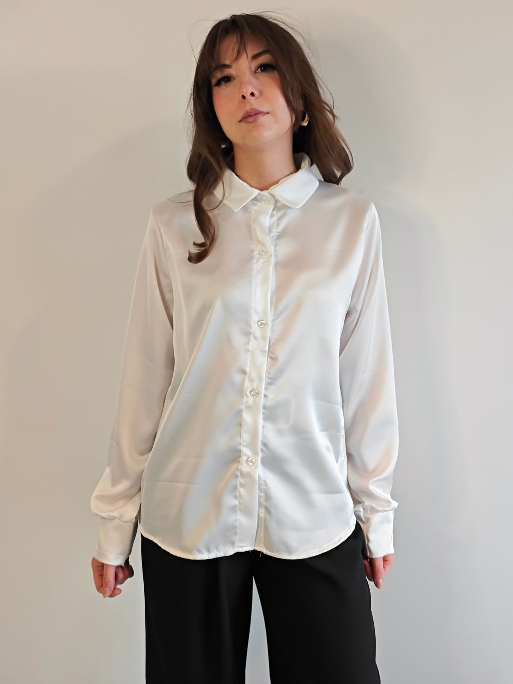 CAMICIA BIANCA EFFETTO RASO