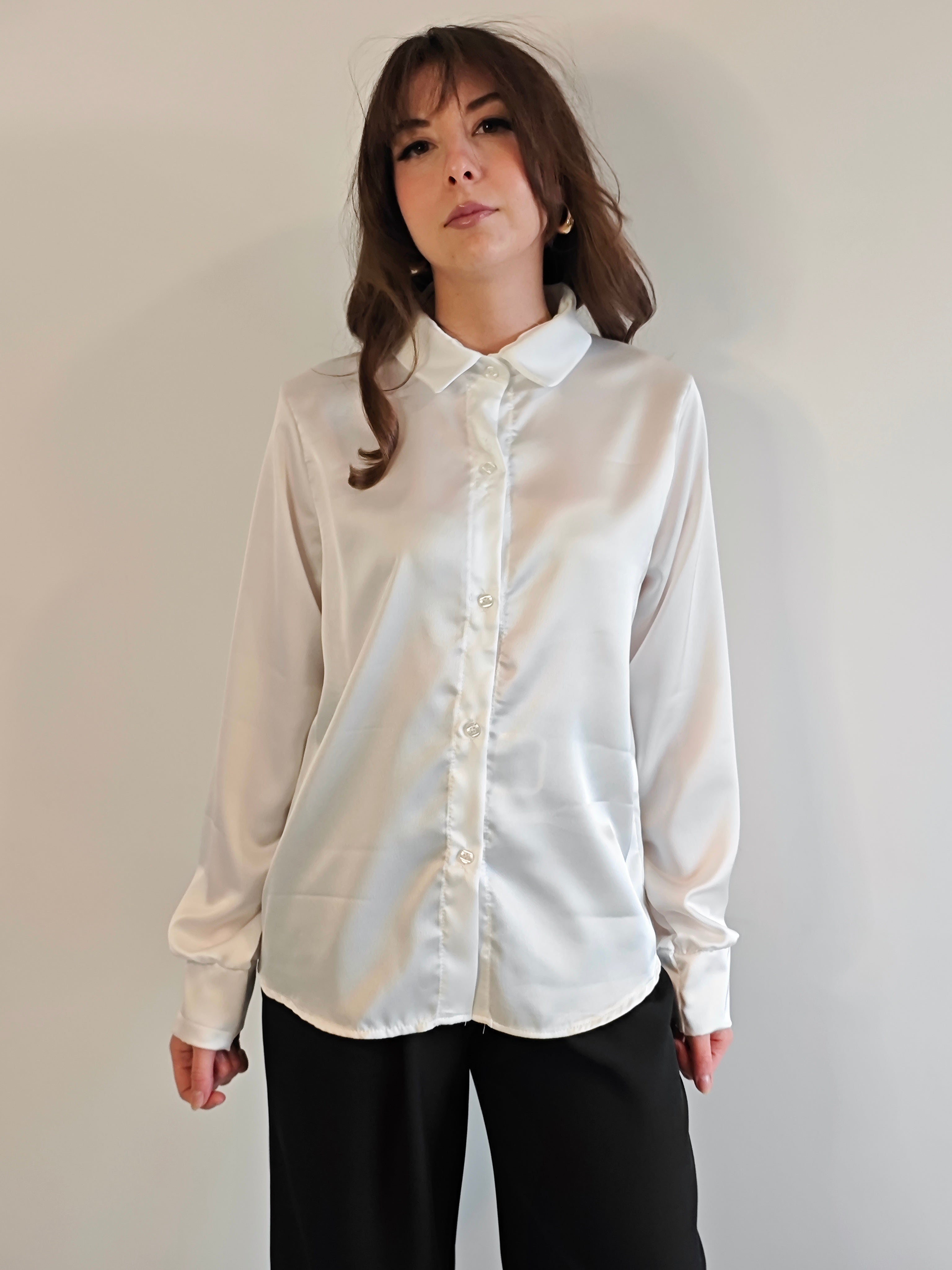 CAMICIA BIANCA EFFETTO RASO