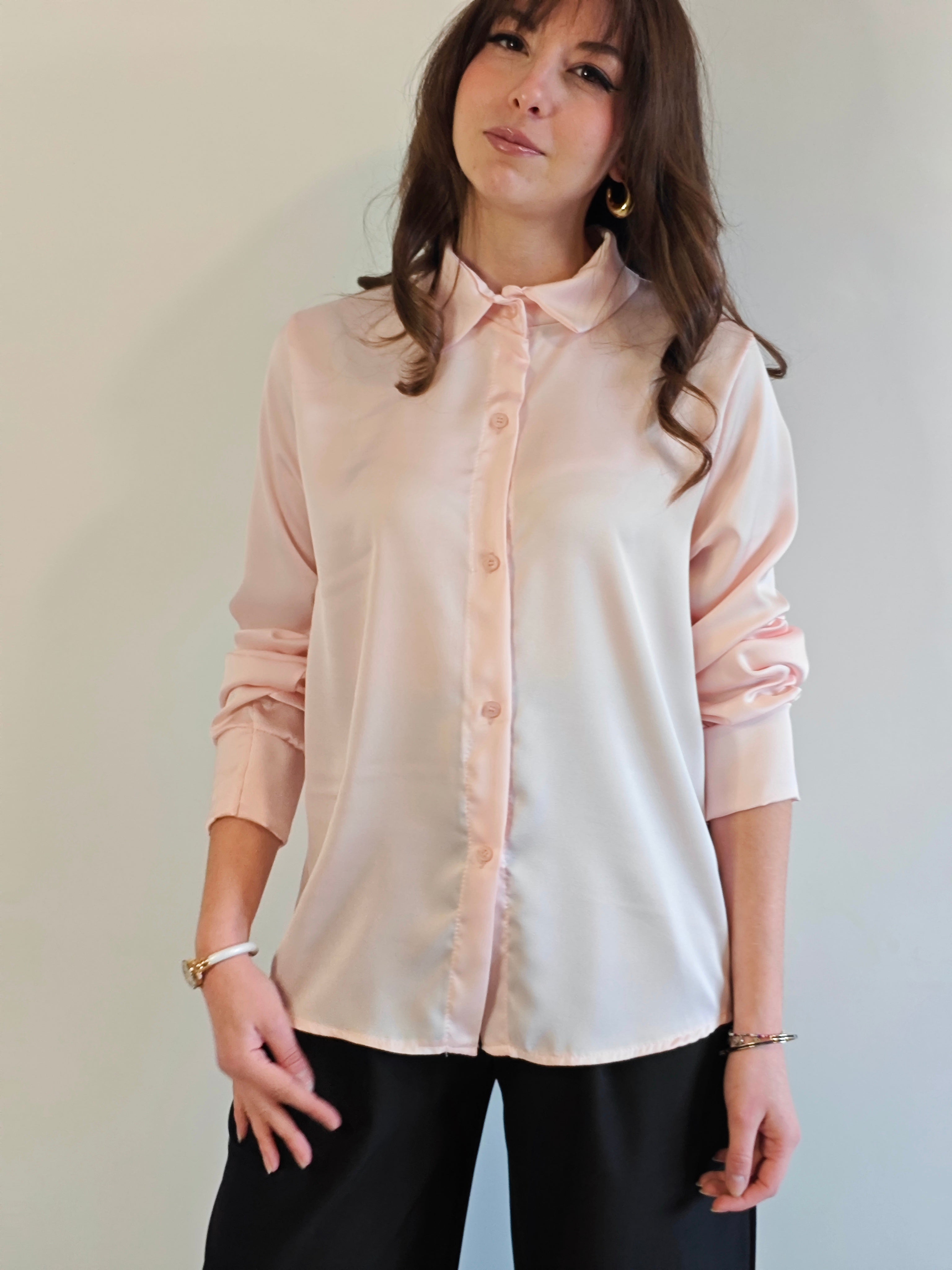 CAMICIA ROSA PESCA EFFETTO RASO