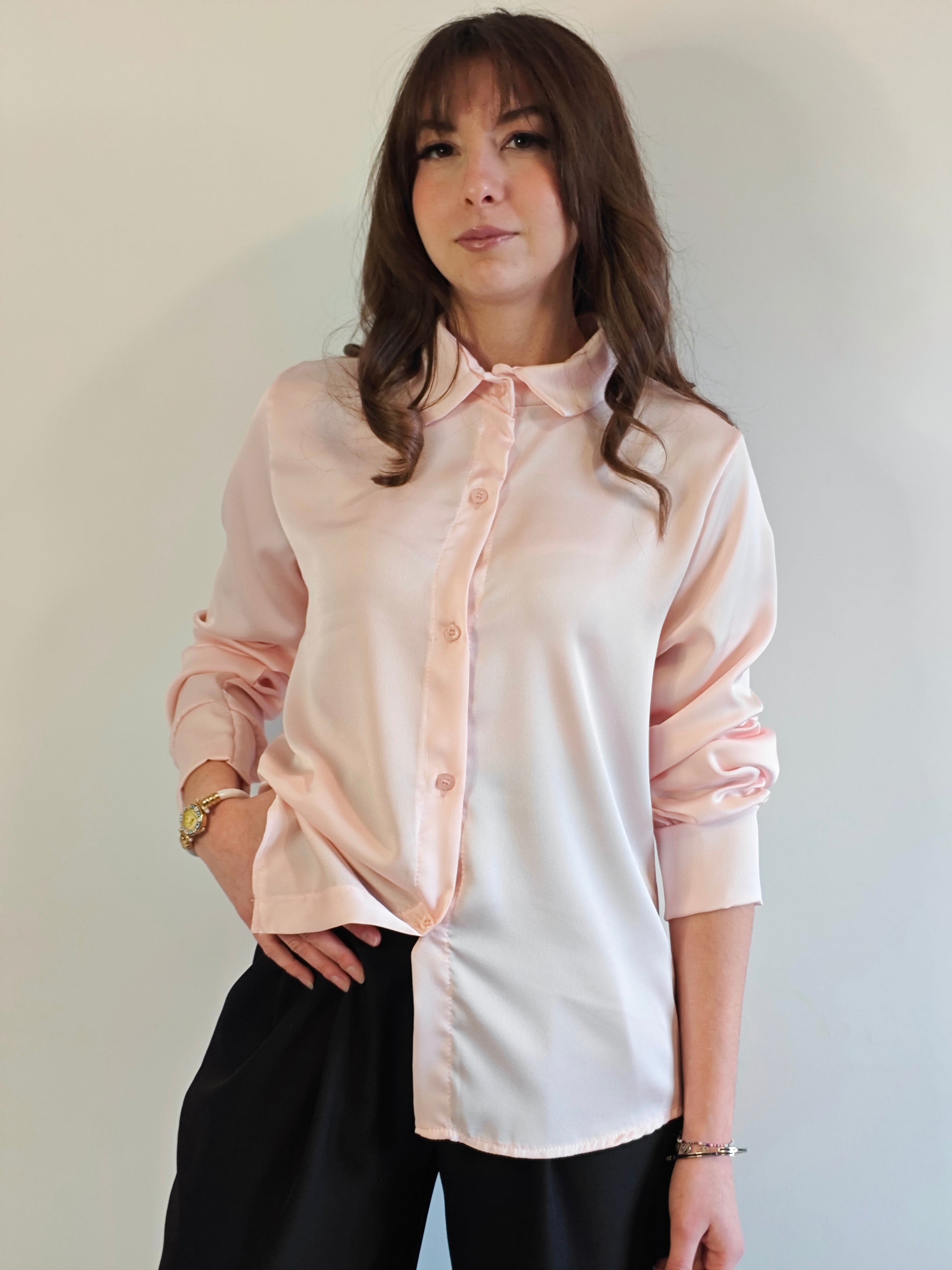 CAMICIA ROSA PESCA EFFETTO RASO