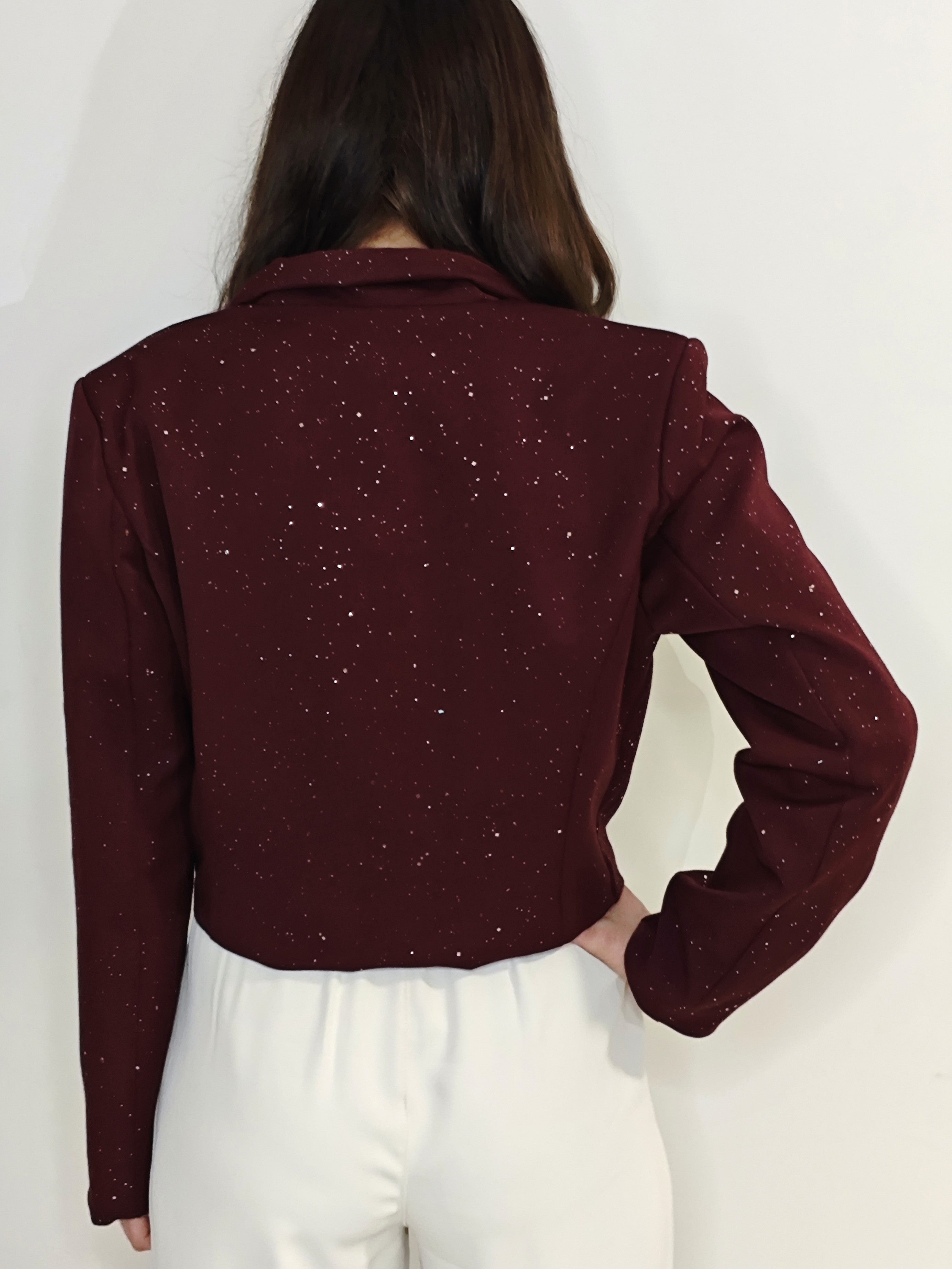 GIACCA BORDEAUX CON BRILLANTINI